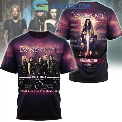 Evanescence 1994-2024 Thank You For The Memories 3D T-Shirt