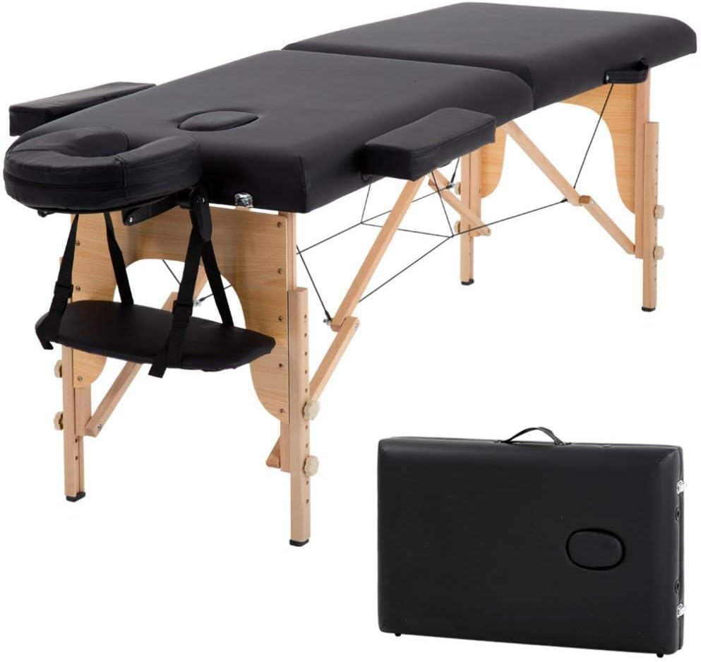 Professional 450 LBS Portable Massage Table 73” Long Foldable Spa Bed with 2 Sections