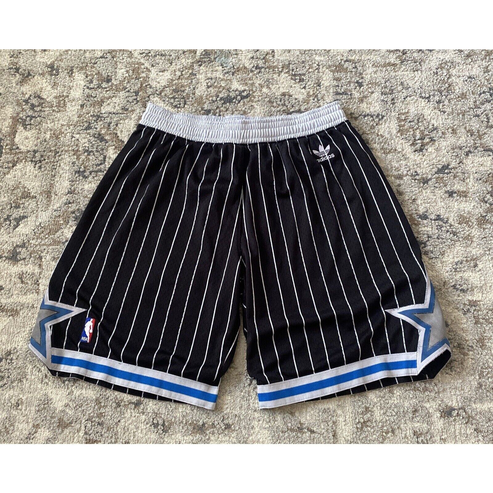 Adidas Orlando Magic Black Pinstripe Basketball Shorts Sz XL Alternate Swingman