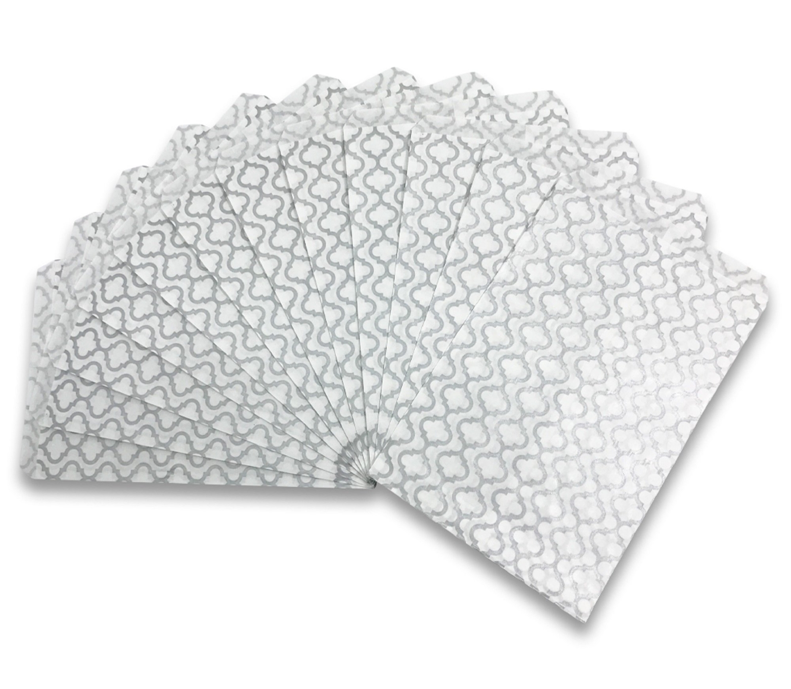 Trellis Print Flat Paper Gift Bags great for Merchandise, Party Favors,...