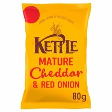 Kettle Chips Mature Cheddar & Red Onion - 80g - Pack of 6