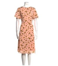 Tiana B. Womens Floral Print Dress Size 14 Peach With Black & Yellow Flowers