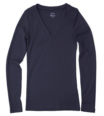 Plus 2X Perfect Fit NWT Navy Blue Long Sleeve V-Neck Tee
