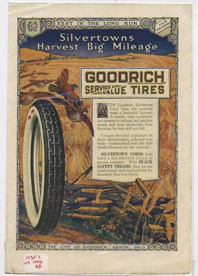 Goodrich Tyres Akron Ohio Vintage 1930er US-Magazin Werbung C43