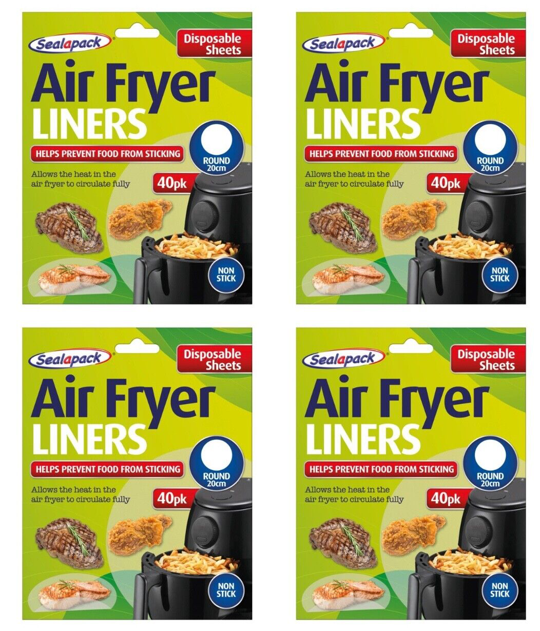 160x Sealapack Air Fryer Liner Round Disposable Non-Stick Heat Circulate 20cm
