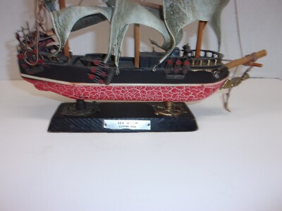 Vintage Wooden Sea Witch Clipper 1846 Model Sailing Ship 11