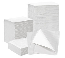 PREMIUM 3-PLY DISPOSABLE DENTAL BIBS, 500-PACK, WHITE, 13.75" X 17.75" - WATERPR