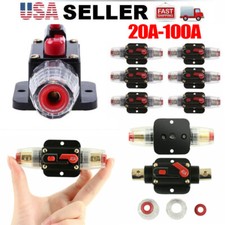 DC 12V-24V 20A-100A AMP Marine Waterproof Circuit Breaker Reset Fuse Inverter US