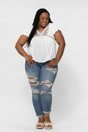 Judy Blue Destroyed Mid Rise Jeans | eBay
