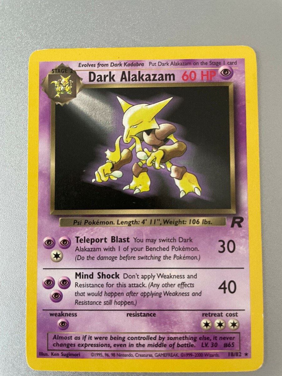Dark Alakazam - Team Rocket 18/82 - Rare - Non Holo - Pokémon Card