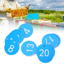 New Beekeeping Husbandry Livestocking Hanging Numbered Tag Label Farm Blue JY