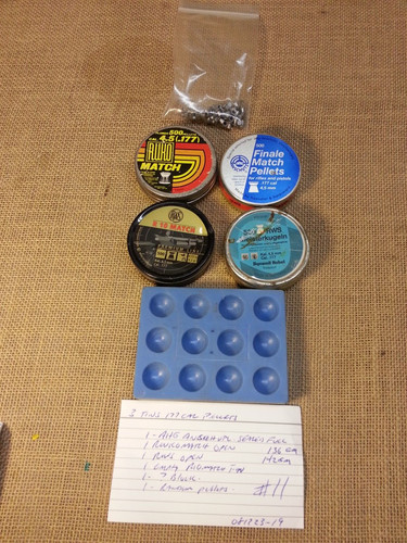 1 Lot of .177 Cal 4.5mm Pellets   RWS, Anschultz