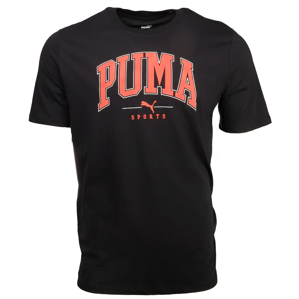 Футболка с коротким рукавом и круглым вырезом от Puma Squad с графическим рисунком, мужские черные повседневные топы 684386