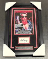 Arnold Schwarzenegger The Terminator Autographed Cut Framed 8x10 Photo JSA COA