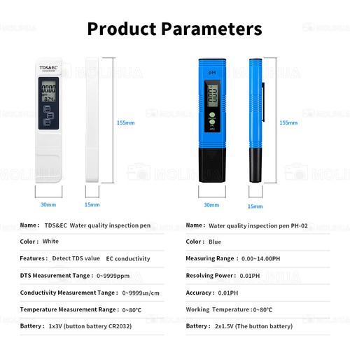 Pool pH Wert TDS EC Tester Wassertester 3in1 Digital Tester Pooltester - Bild 8 von 17