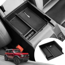 For 2021-2024 Ford Bronco Center Console Armrest Lid Storage Box Organizer Black