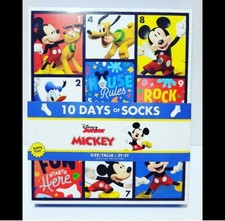 Toddler Socks 3T-5T Mickey Mouse Advent Christmas Kids Disney Unisex 10 Pairs