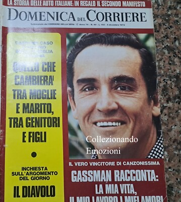 Domenica del Corriere Nr. 49 1972 - Gassman - Torre di Pisa - Mastroianni - Fellini