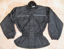 Wasserdichte Regenjacke Motorrad Netzfutter Rollerjacke SCHWARZ gefüttert 2-Rad