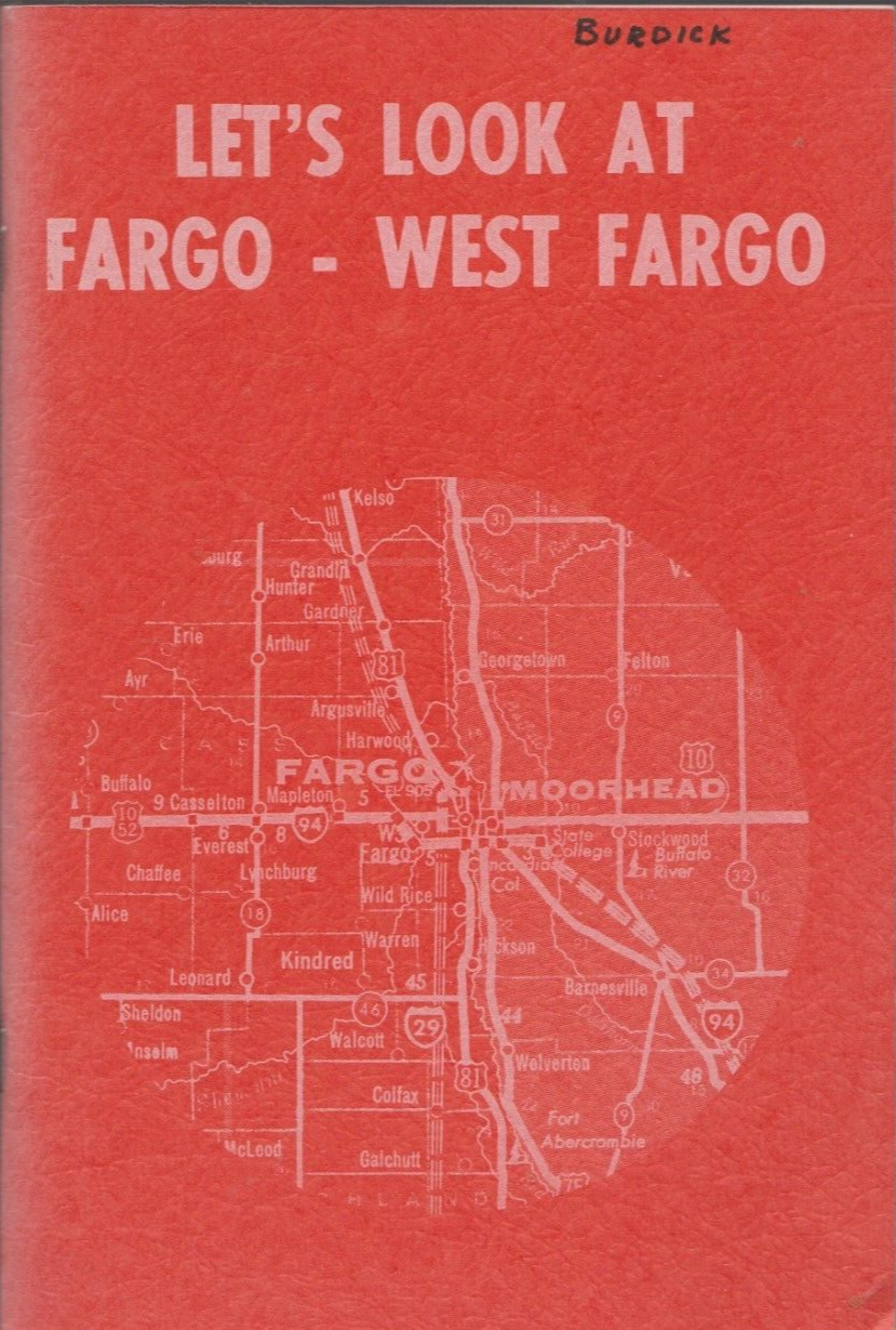 LET'S LOOK AT FARGO - WEST FARGO, ND BOOKLET BOOK LEAGUE OF WOMEN ...