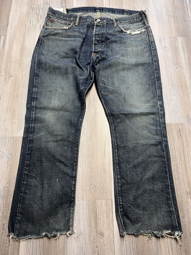 Vintage Polo Ralph Lauren Distressed Denim Jeans Baumwolle Herren 38x30 Cut Off Ankle