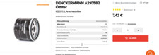 Denckermann Ölfilter A210582 für DACIA  pas...