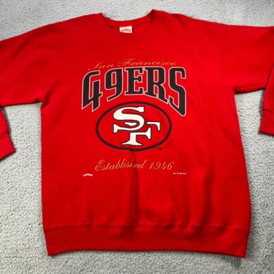 Vintage San Francisco 49ers Sweatshirt Men XL Nutmeg Mills Red 1995 USA