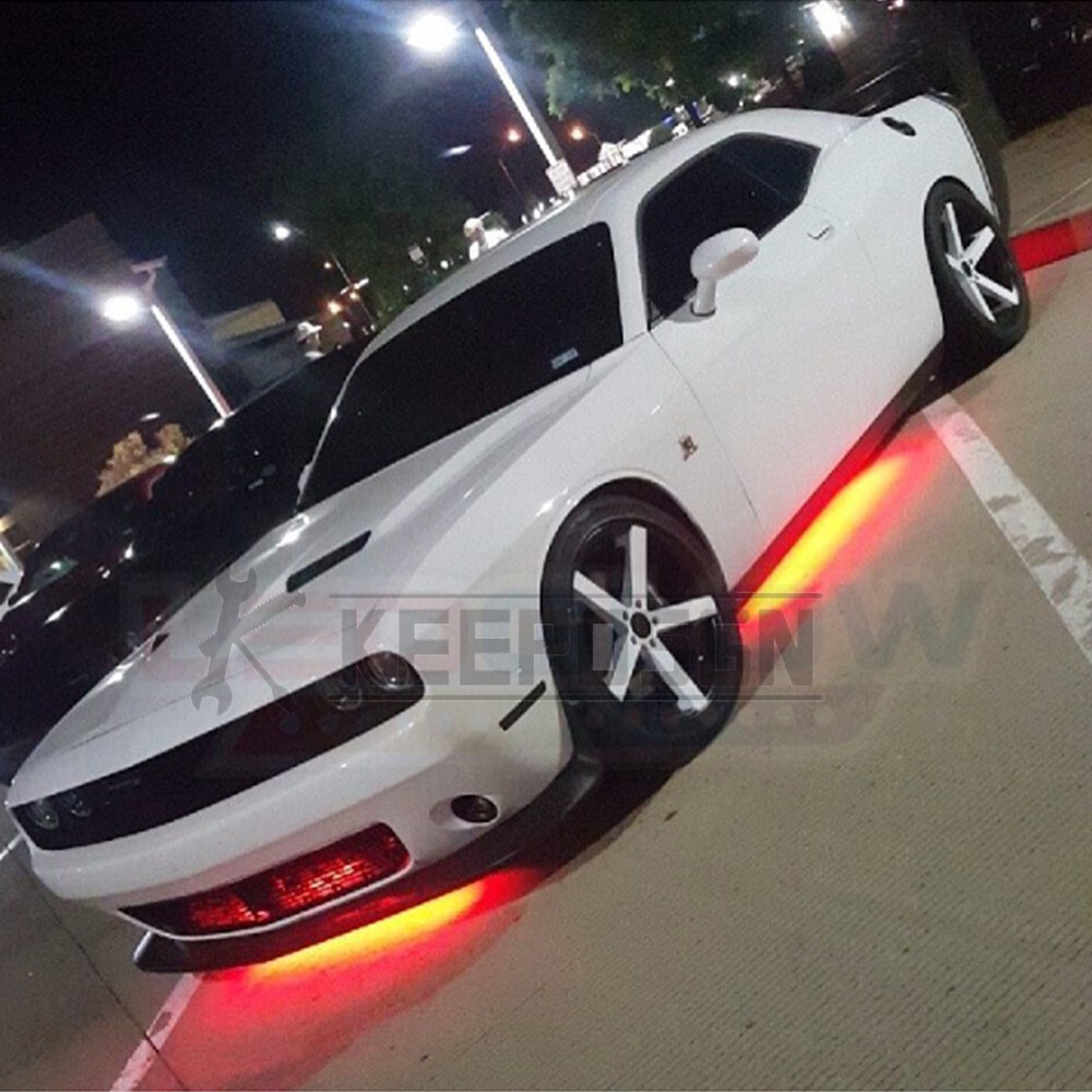 6 Pcs Car Underglow Strip Flowing LED RGB Underbody Neon Light For Ferrari