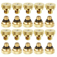 20 Pack Brass Misting Nozzles  0.012 Orifice (0.3 mm) 10/24 UNC Garden Sprinkler