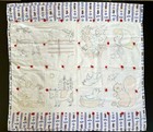 Vintage Hand Made Reversible Baby Blanket Light Quilt Farm Animals Teddy Bear — photo 1