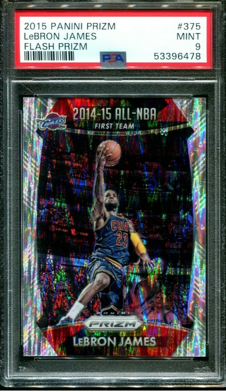 LeBron JAMES 2015 PANINI PRIZM FLASH #375 PSA 9 MINT Cavaliers 