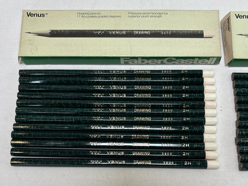 Faber Castell Venus 3800 2H Drawing Pencils 3 Packs of 12 (36) Drafting USA Vtg - Picture 4 of 12