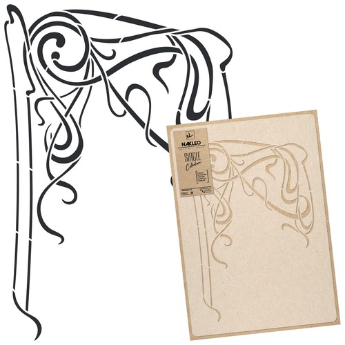 Reusable Plastic Wall Stencil Art Nouveau Ornament 2 Art Craft reusable-plastic-wall-stencil-art-nouveau-ornament-2-art-craft