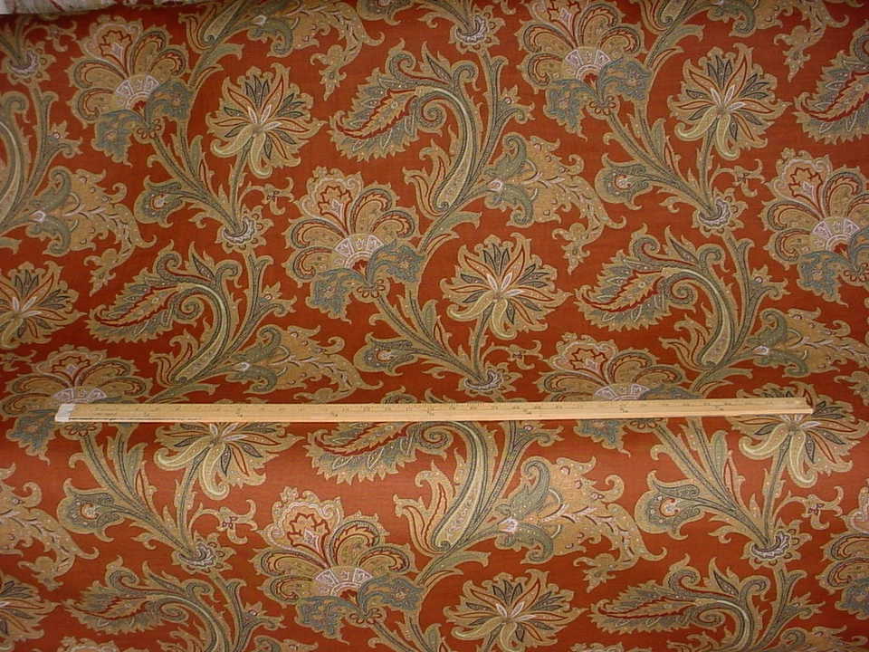 5-1/8Y Lee Jofa 2000128 Giovanni Paisley Nutmeg Floral Print Upholstery Fabric - Image 3 of 4