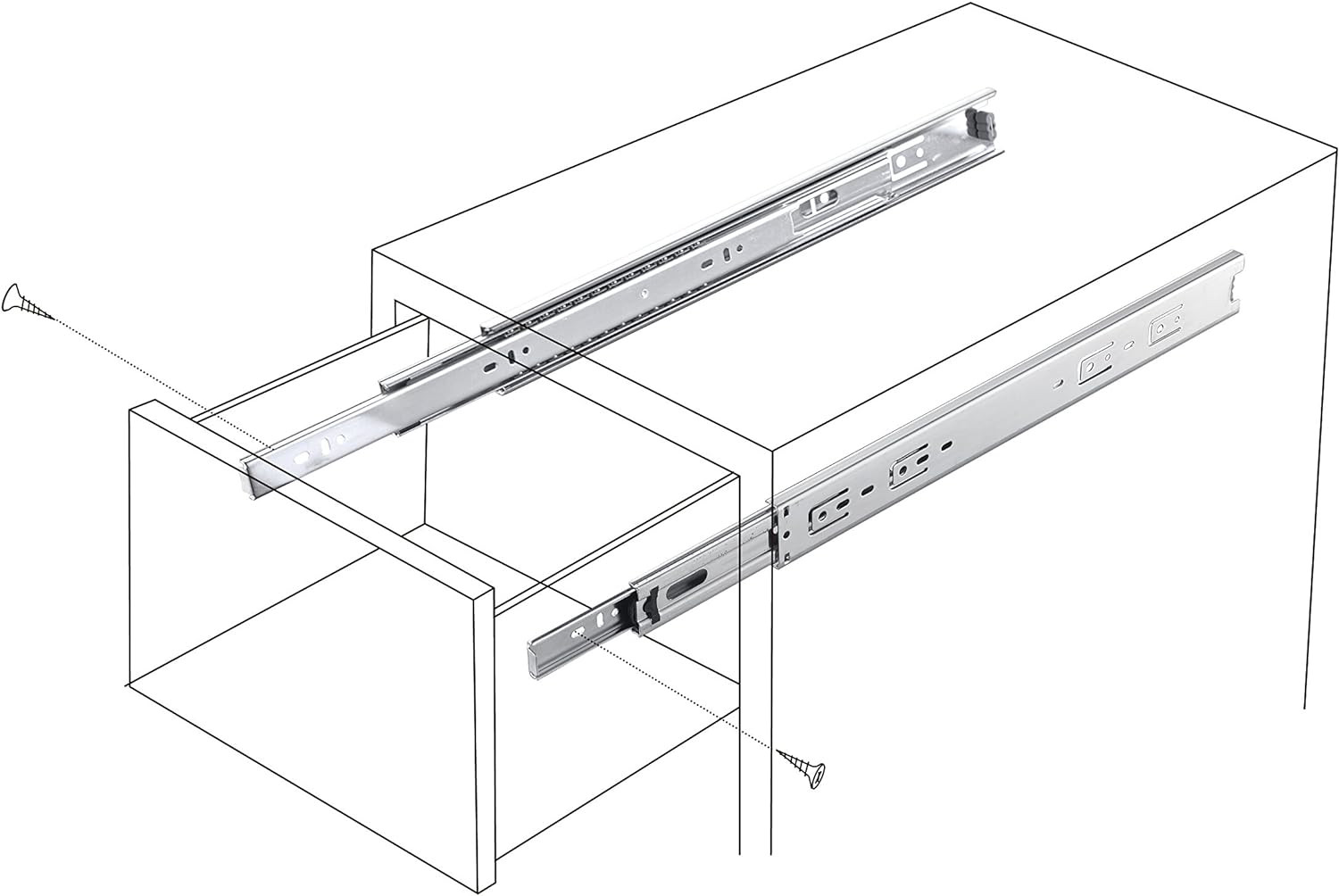 VALISY Full Extension Drawer Slides 12 Inch 2 Pairs Side Mount Metal Ball Drawer