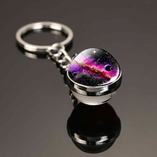 Solar System Planet Galaxy Nebula Keychain Glass Ball Pendant Luminous Keyrings. - Bild 38 von 41