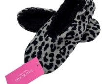 2x two new Isaac Mizrahi Leopard Print Sherpa Lined Slippers Women's Size Large