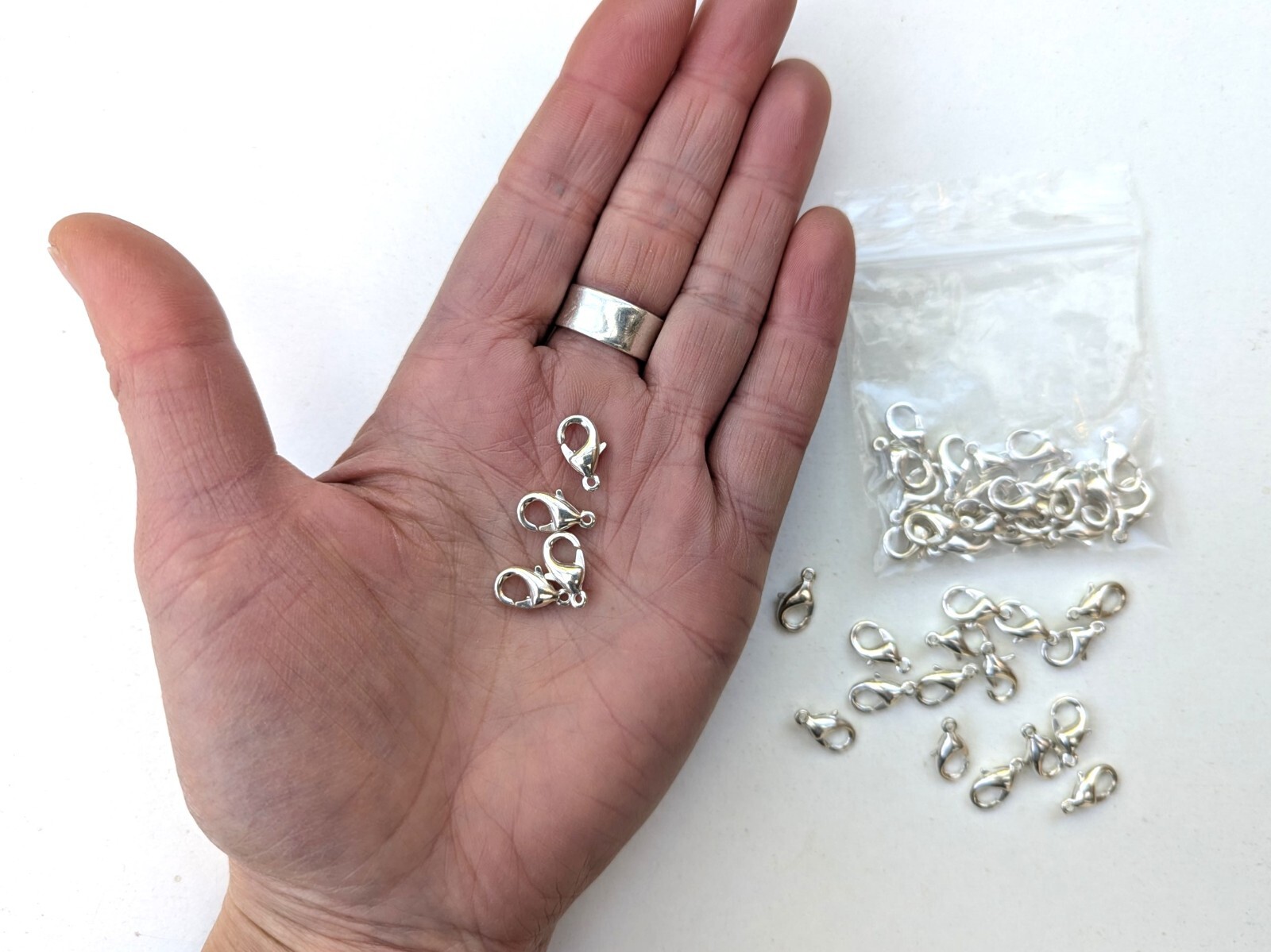 20 lobster claw trigger clasps 13mm silver plated jewellery making nickel free