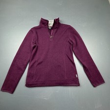 Eddie Bauer Fleece Pullover Women  s Size XS Purple Quarter Zip Sweater Warm Cozy