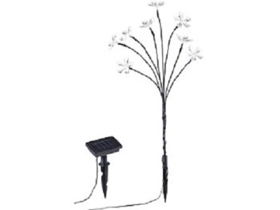 Solar-LED-Lichterstrauch mit 8 Blüten und Erdspieß, multicolor, 50 cm