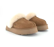 New in Box Women's UGG Brand Disquette Platform Slippers Shoes Chestnut  1122550