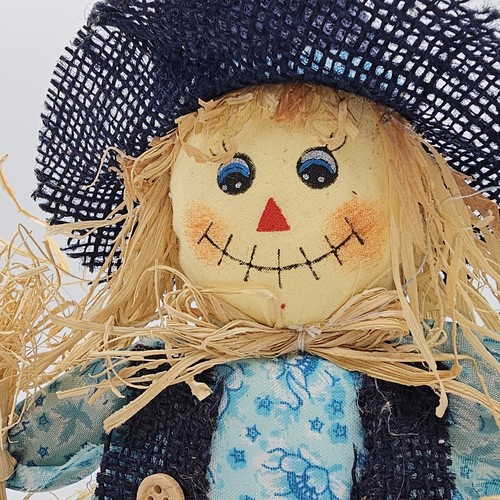 Set of 2 Scarecrows Fall Halloween Decor Medium Sized Standing Ornaments 10"-14" - Picture 12 of 18