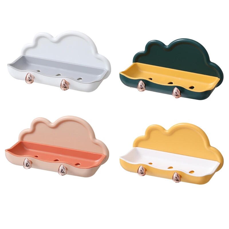 Bathroom Shower Soap Box Dish Storage Cloud Plastic Punch Soap Holder ...