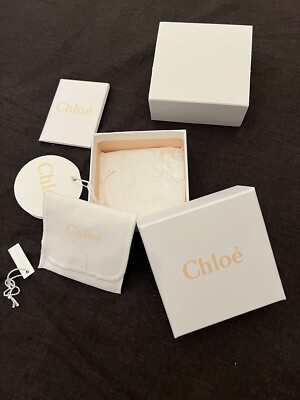 Neu Org Chloé Schmuck Ring Box Karton Karte + Stoff Tüte etc Designer Behälter