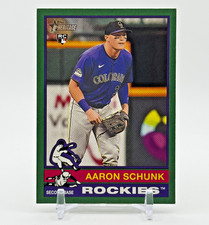 Aaron Schunk 2025 Topps Heritage #90 Dark Green Border RC Rockies NM