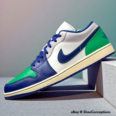 Nike Air Jordan 1 Low Sail Deep Royal Blue 553558-147 Men's Size NEW