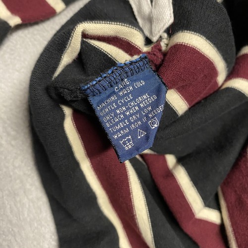 Ralph Lauren Rugby Polo Womens Large Striped Scribble Monogram Logo Vintage Prep - Picture 9 of 9