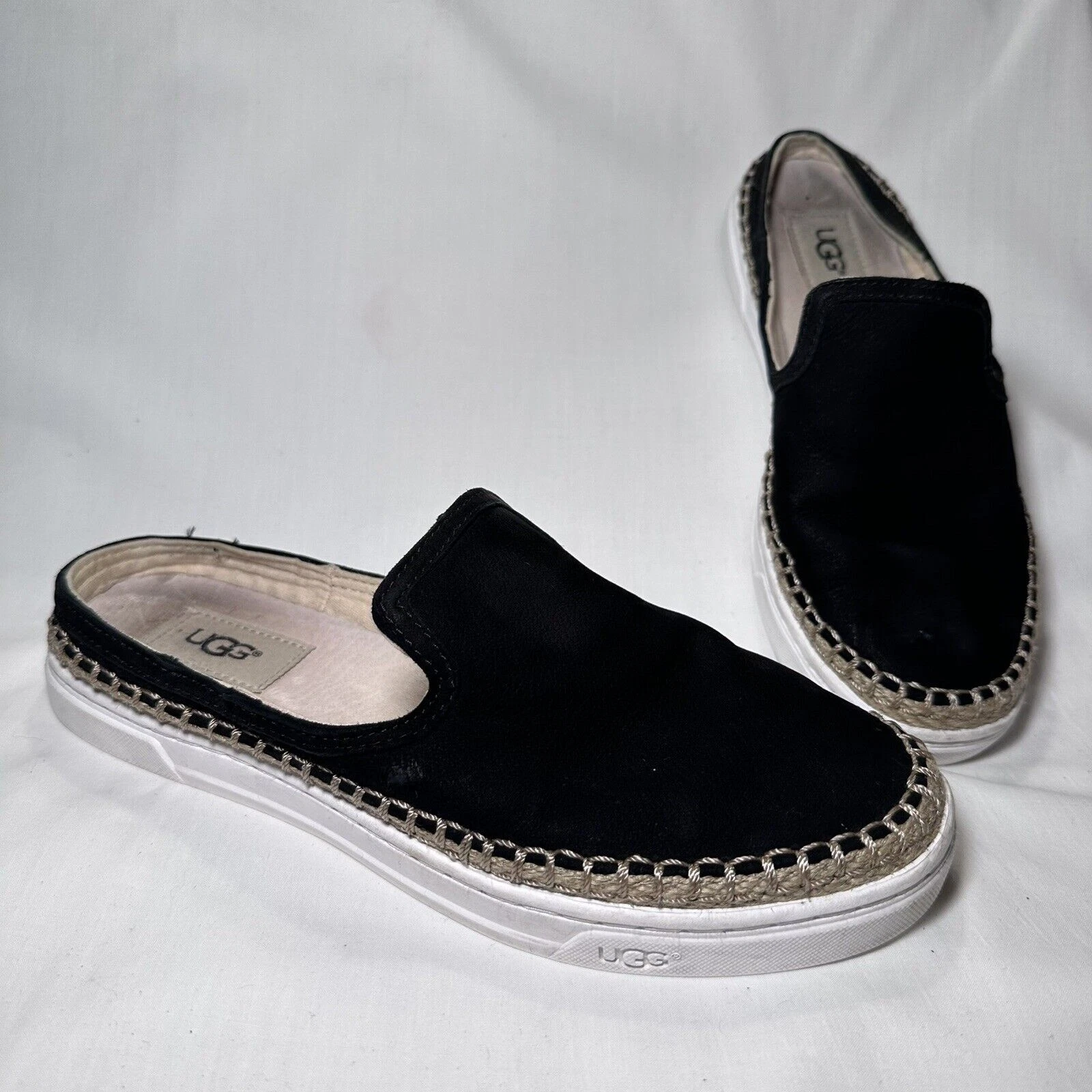 Muletto slip on UGG Caleel taglia 7 5 donna nero in pelle nabuk #1010102