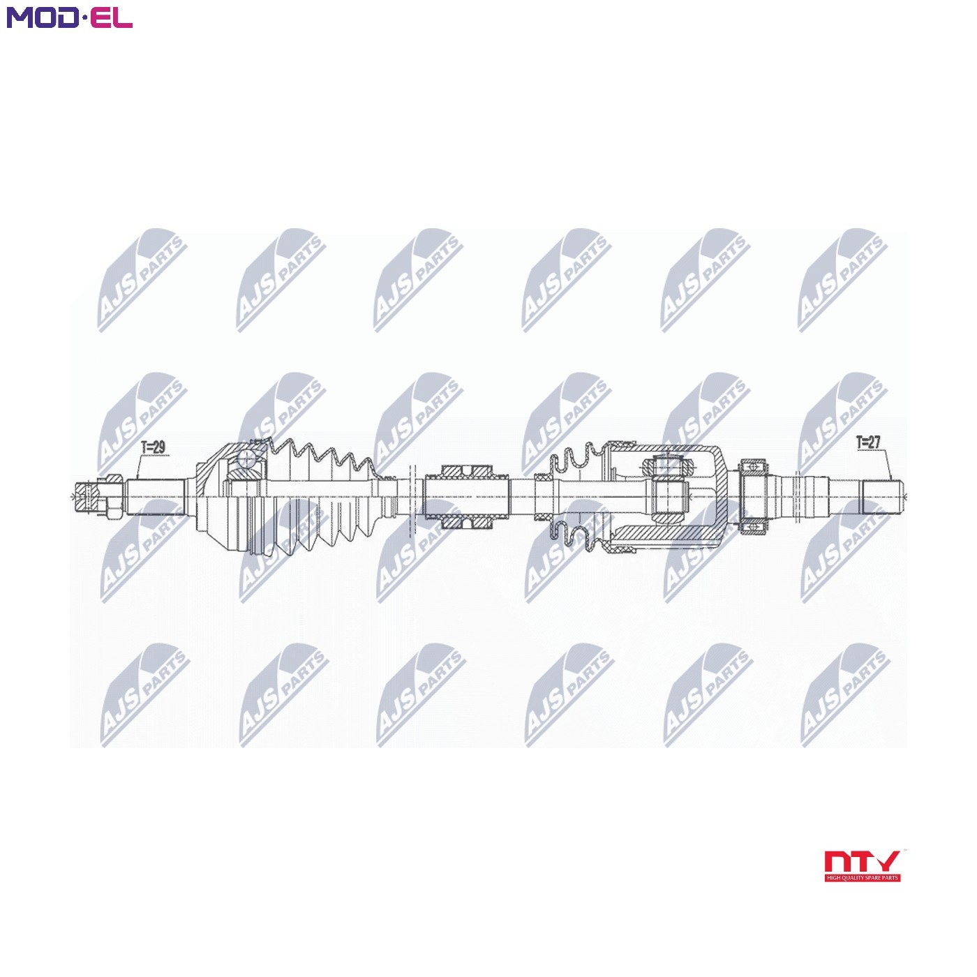 Driveshaft Front Axle Right CVT automatic transmission (stepless) NPW-NS-160 NTY - Image 3