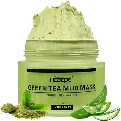 Hebepe Green Tea Matcha Mud Mask with Aloe Vera, Deep 3.53 Ounce (Pack of 1) 